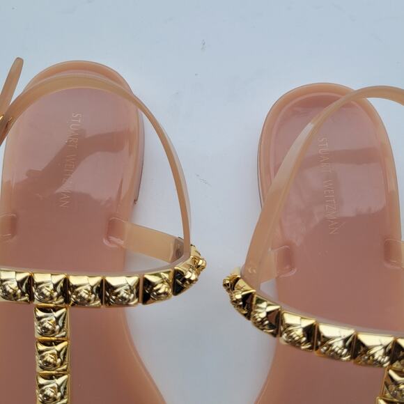 Stuart Weitzman Women's Jelrose Flat Studded Sandal Ballet Pink Size 10 - Picture 7 of 9
